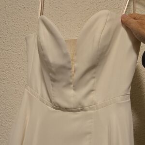 Faviana Strapless White Gown Sz 0